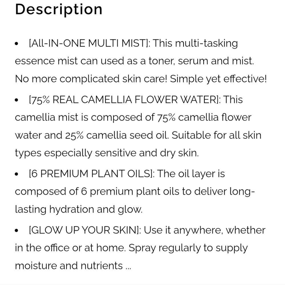 Glowiest Dream Glow Camellia Essence Multi-Mist New - Picture 3 of 5